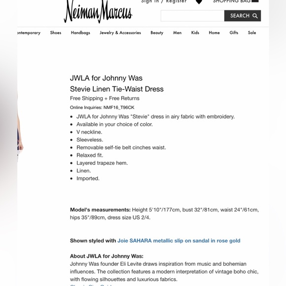 Johnny Was LA Stevie linen dress. - Picture 13 of 13